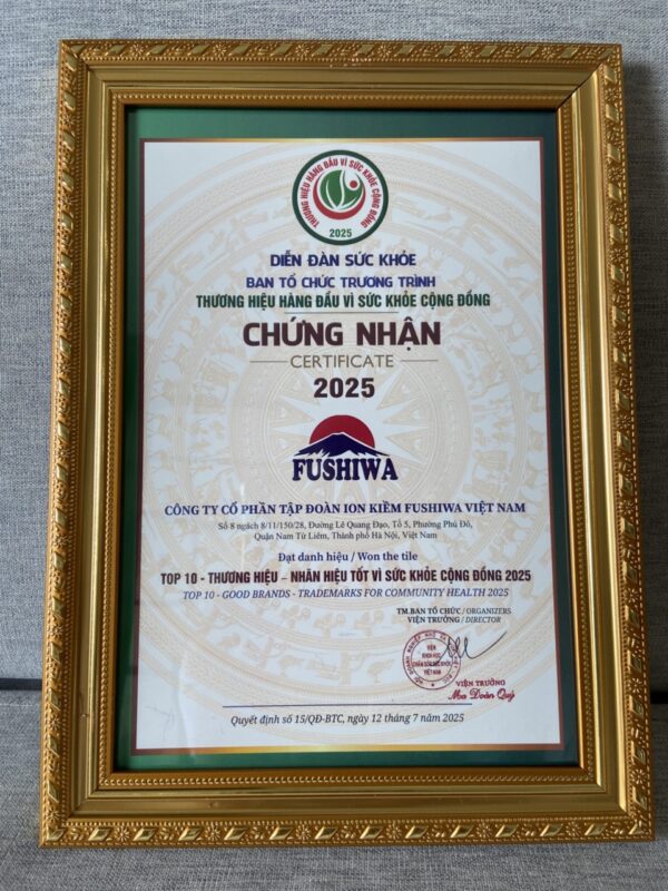 Chứng nhận Top 10 sản phẩm vì sức khỏe cộng đồng 2025